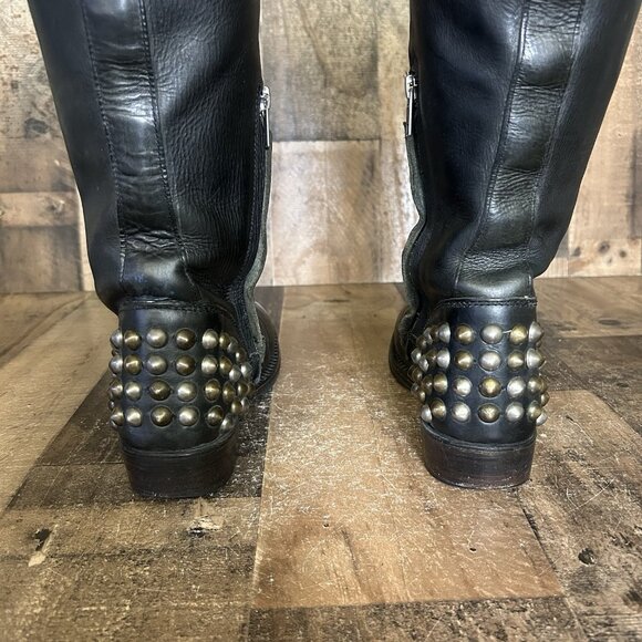 Ash Vamos Studded Side Zip Riding Moto Boots Womens EUR 37.5 US 7.5 - Picture 10 of 12